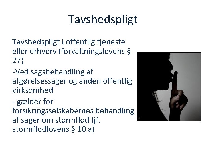 Tavshedspligt i offentlig tjeneste eller erhverv (forvaltningslovens § 27) -Ved sagsbehandling af afgørelsessager og