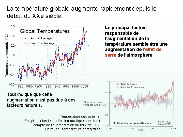 La température globale augmente rapidement depuis le début du XXe siècle. Le principal facteur