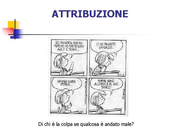 ATTRIBUZIONE Di chi è la colpa se qualcosa è andato male? 