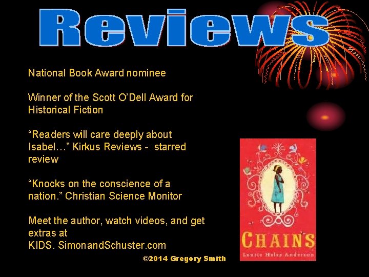 National Book Award nominee Winner of the Scott O’Dell Award for Historical Fiction “Readers
