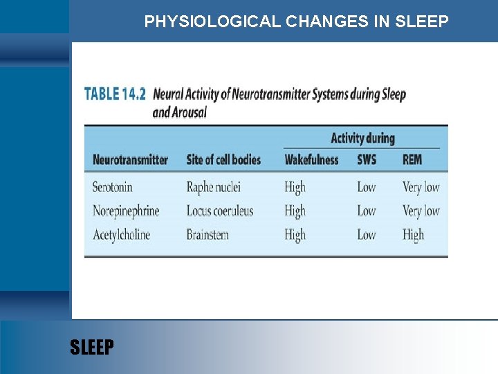 PHYSIOLOGICAL CHANGES IN SLEEP 