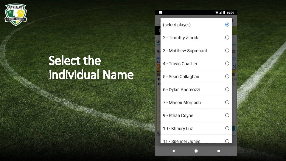 Select the individual Name 