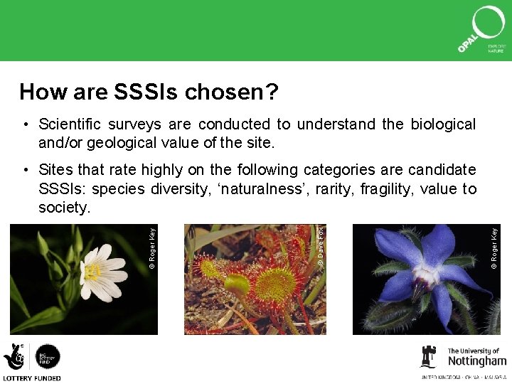 How are SSSIs chosen? • Scientific surveys are conducted to understand the biological and/or