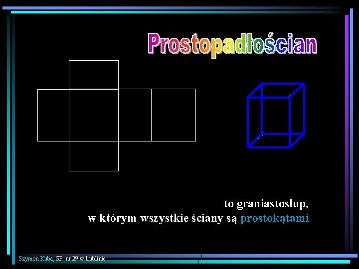to graniastosłup, w którym wszystkie ściany są prostokątami Szymon Kuba, SP nr 29 w