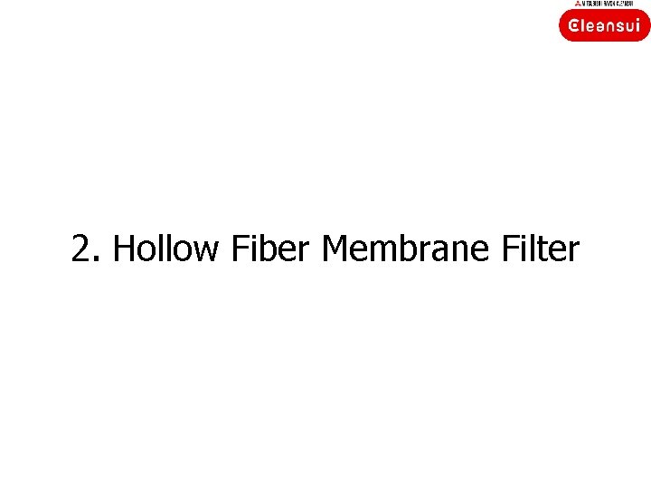 2. Hollow Fiber Membrane Filter 