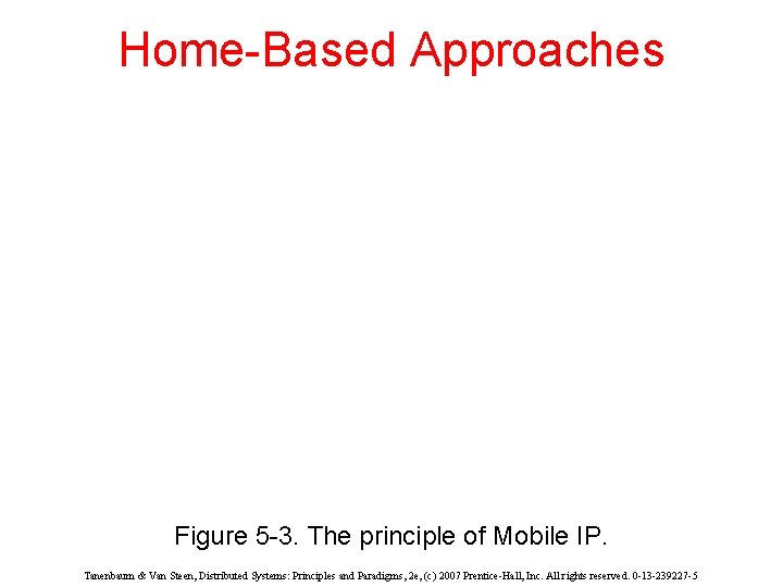 Home-Based Approaches Figure 5 -3. The principle of Mobile IP. Tanenbaum & Van Steen,
