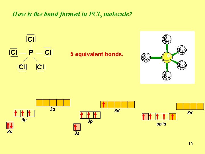 How is the bond formed in PCl 5 molecule? Cl Cl P Cl Cl