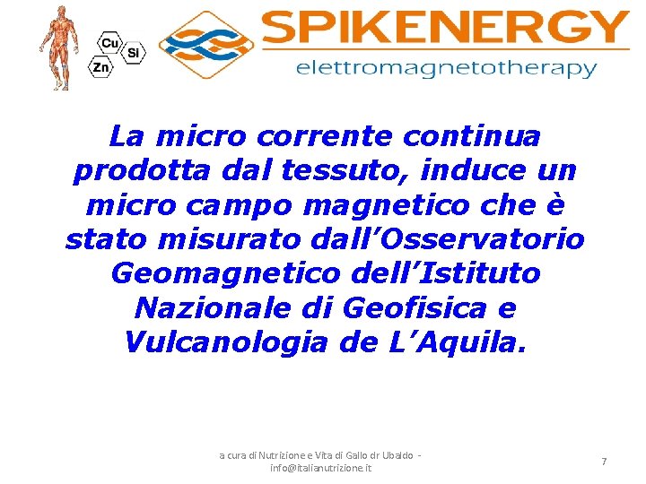 La micro corrente continua prodotta dal tessuto, induce un micro campo magnetico che è