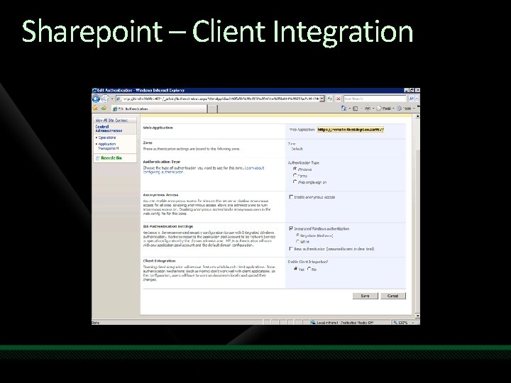 Sharepoint – Client Integration 