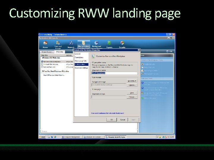 Customizing RWW landing page 