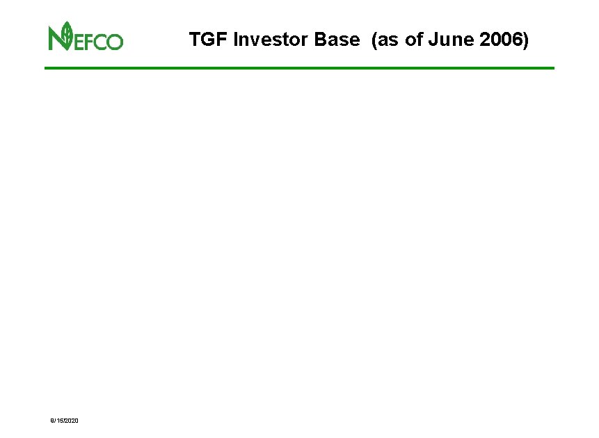 TGF Investor Base (as of June 2006) 9/15/2020 