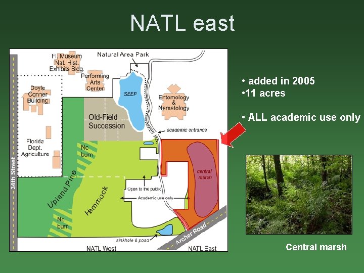 NATL east • added in 2005 • 11 acres • ALL academic use only