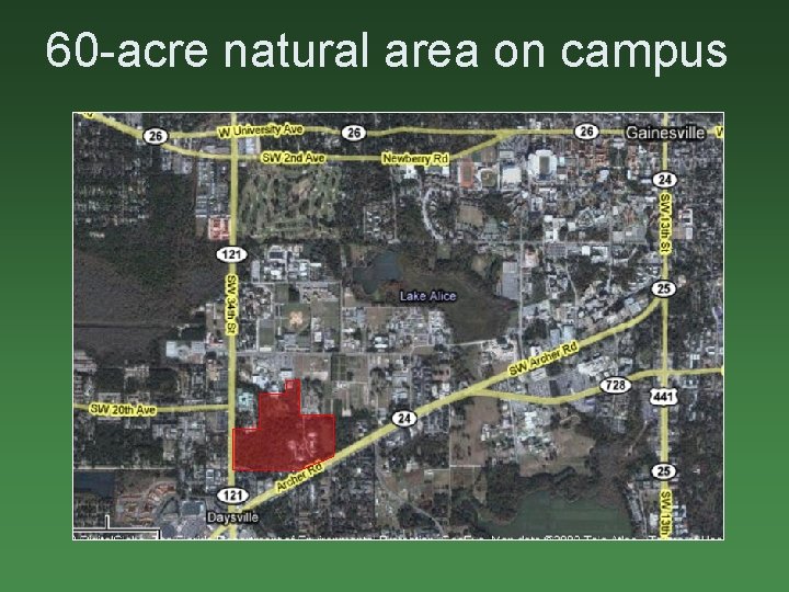 60 -acre natural area on campus 
