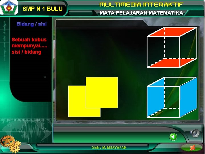 SMP N 1 BULU MATA PELAJARAN MATEMATIKA Bidang / sisi Sebuah kubus mempunyai. .