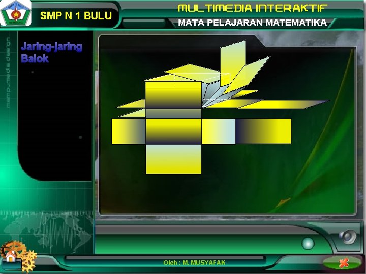 SMP N 1 BULU MATA PELAJARAN MATEMATIKA Jaring-jaring Balok Oleh : M. MUSYAFAK 