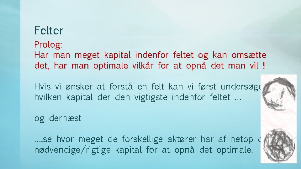 Felter Prolog: Har man meget kapital indenfor feltet og kan omsætte det, har man