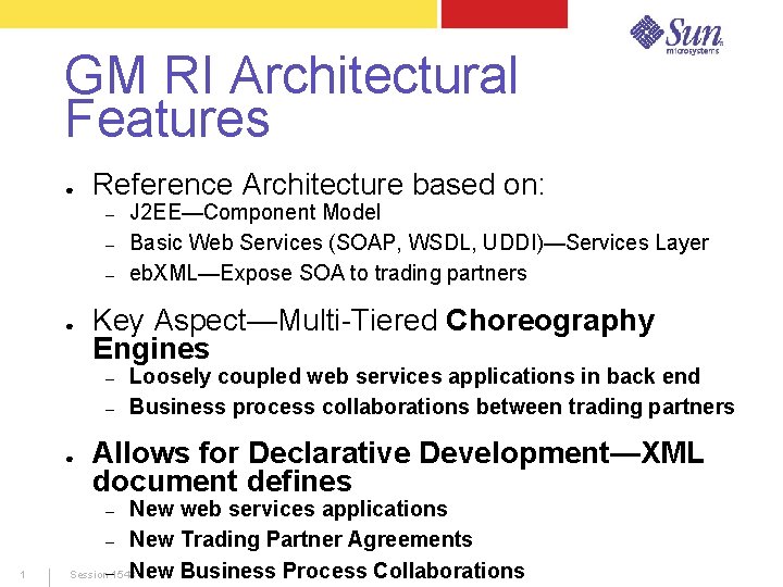 GM RI Architectural Features ● Reference Architecture based on: – – – ● Key