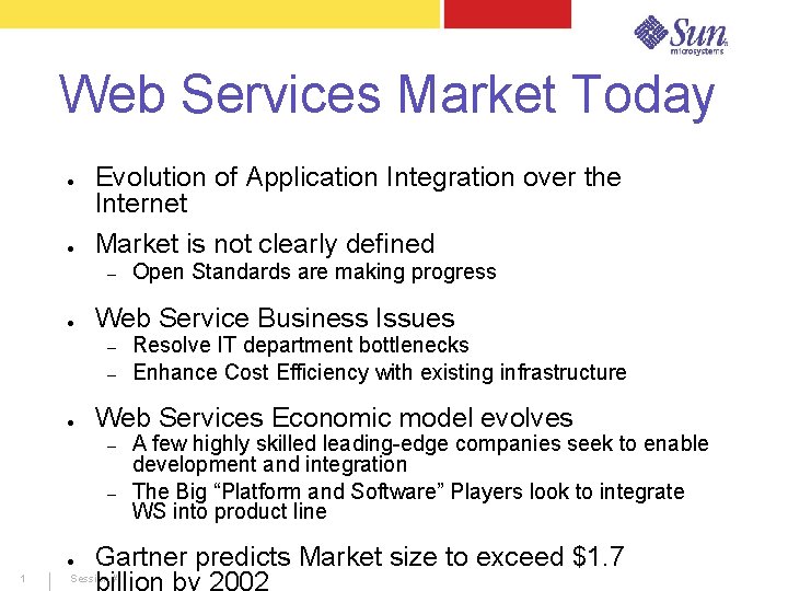 Web Services Market Today ● ● Evolution of Application Integration over the Internet Market