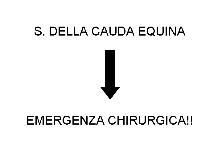 S. DELLA CAUDA EQUINA EMERGENZA CHIRURGICA!! 