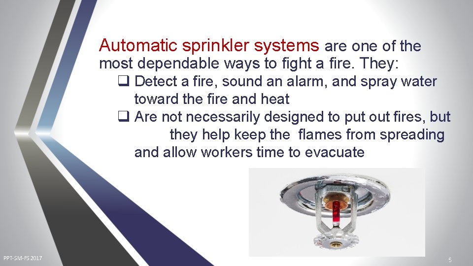 Automatic sprinkler systems are one of the most dependable ways to fight a fire.