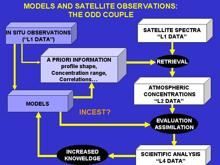 MODELS AND SATELLITE OBSERVATIONS: THE ODD COUPLE SATELLITE SPECTRA “L 1 DATA” IN SITU