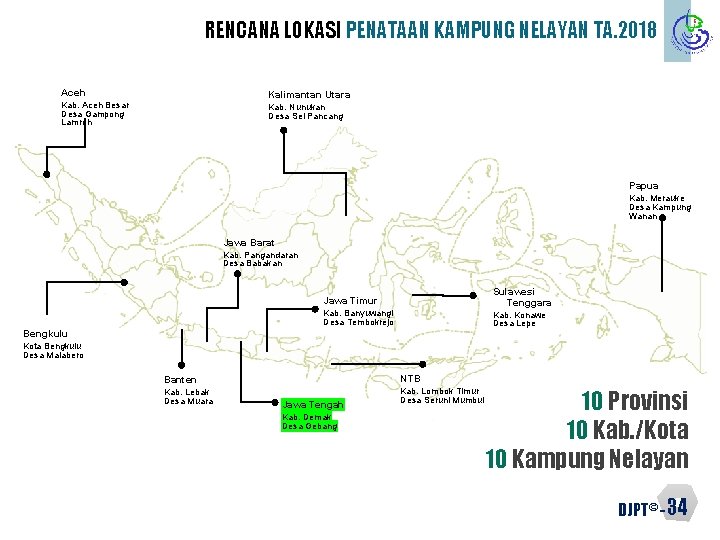 RENCANA LOKASI PENATAAN KAMPUNG NELAYAN TA. 2018 Aceh Kalimantan Utara Kab. Aceh Besar Desa