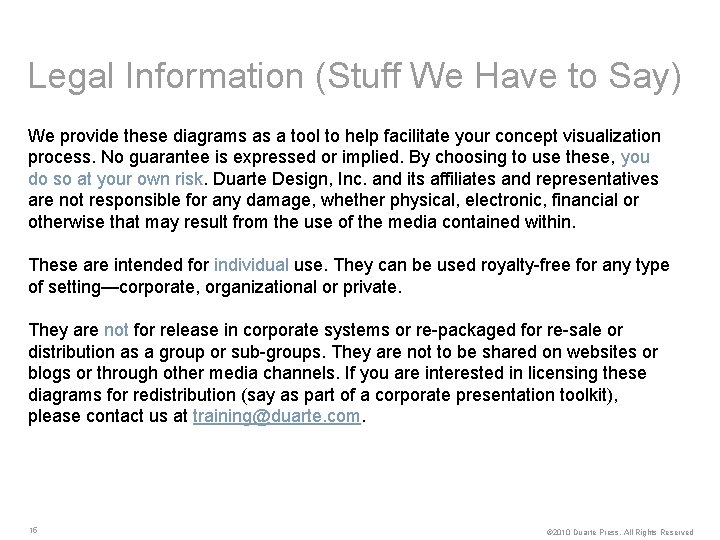 Legal Information (Stuff We Have to Say) We provide these diagrams as a tool