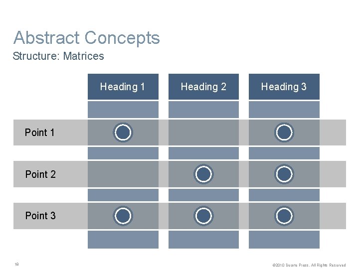 Abstract Concepts Structure: Matrices Heading 1 Heading 2 Heading 3 Point 1 Point 2