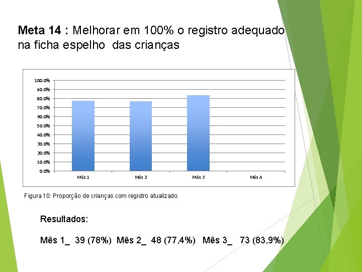 Meta 14 : Melhorar em 100% o registro adequado na ficha espelho das crianças