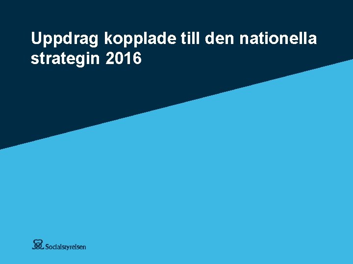 Uppdrag kopplade till den nationella strategin 2016 