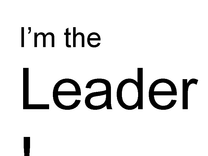 I’m the Leader 