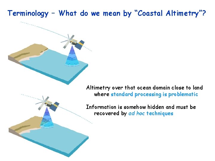 Terminology – What do we mean by “Coastal Altimetry”? Altimetry over that ocean domain