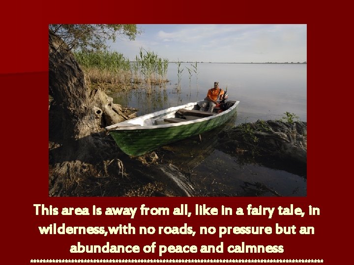 This area is away from all, like in a fairy tale, in wilderness, with