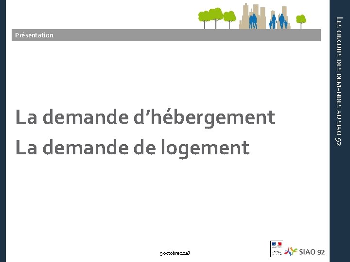 La demande d’hébergement La demande de logement 9 octobre 2018 LES CIRCUITS DEMANDES AU