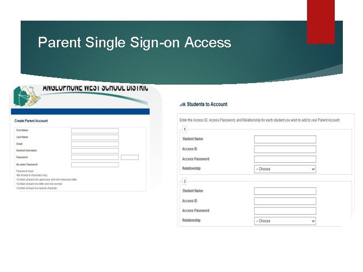 Parent Single Sign-on Access 