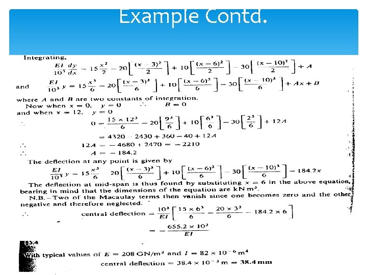 Example Contd. Example Contd.