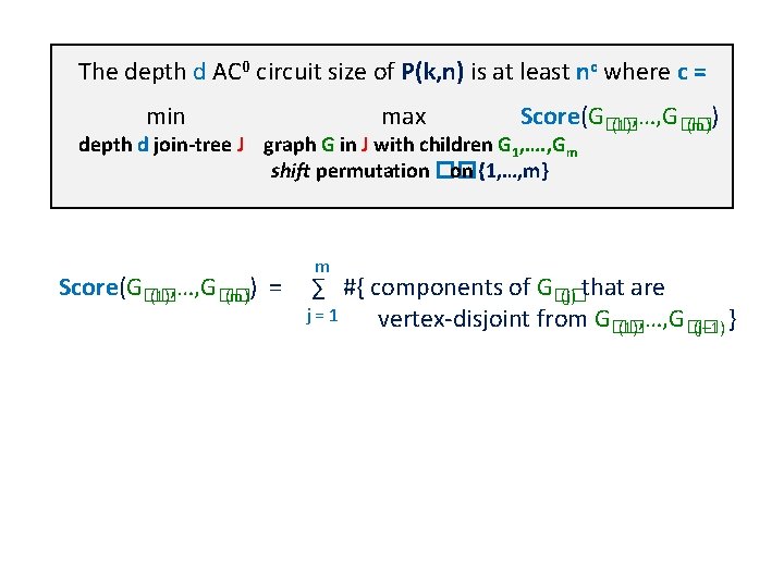 The depth d AC 0 circuit size of P(k, n) is at least nc