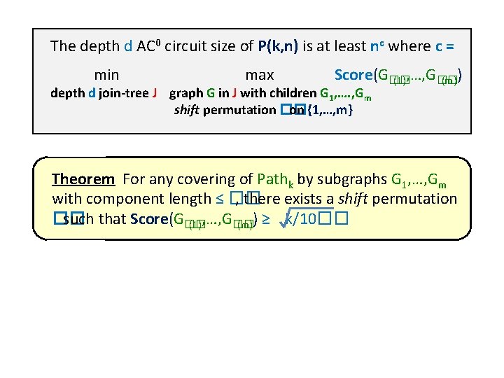 The depth d AC 0 circuit size of P(k, n) is at least nc