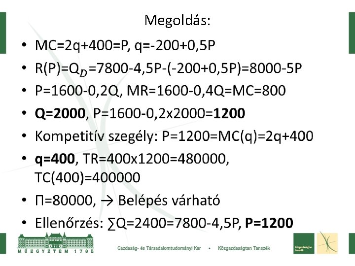 Megoldás: • 