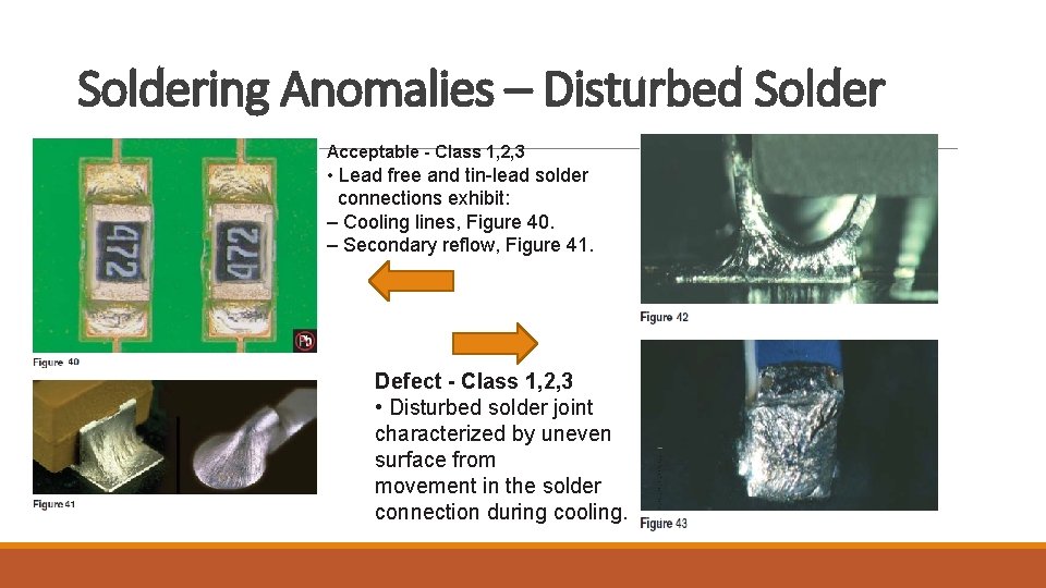 Soldering Anomalies – Disturbed Solder Acceptable - Class 1, 2, 3 • Lead free