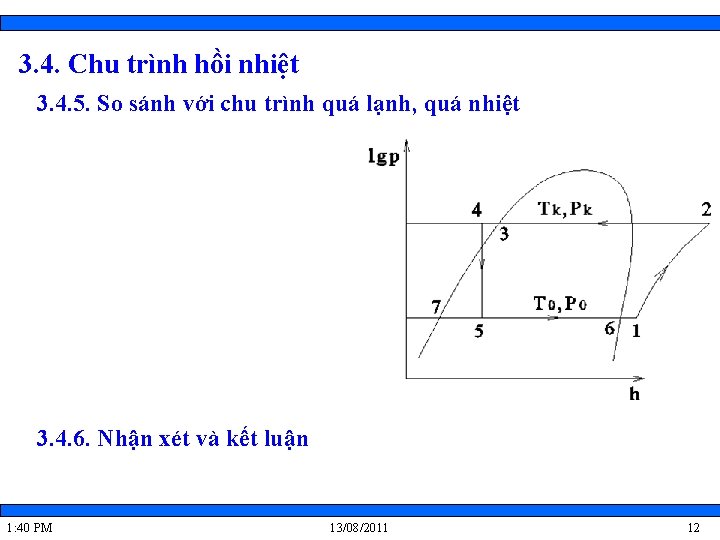 3. 4. Chu trình hồi nhiệt 3. 4. 5. So sánh với chu trình