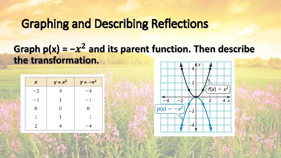 Graphing and Describing Reflections • 