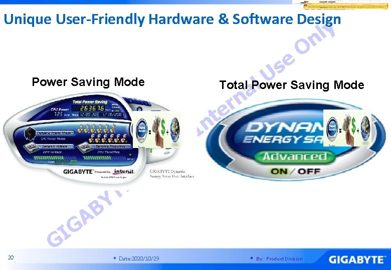 Unique User-Friendly Hardware & Software Design y l n O Power Saving Mode d