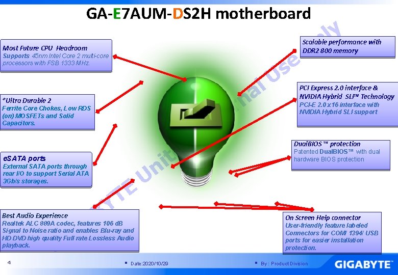 GA-E 7 AUM-DS 2 H motherboard Most Future CPU Headroom e s U l