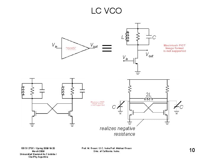 LC VCO L Vin C Vout Vin Vout 2 L C C realizes negative