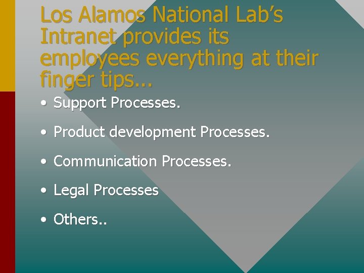 Los Alamos National Lab’s Intranet provides its employees everything at their finger tips. .