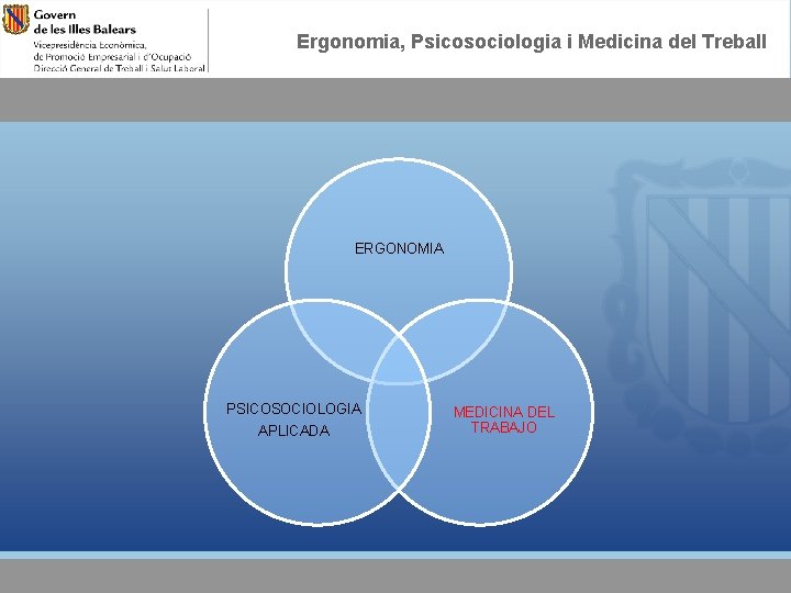 Ergonomia, Psicosociologia i Medicina del Treball ERGONOMIA PSICOSOCIOLOGIA APLICADA MEDICINA DEL TRABAJO 