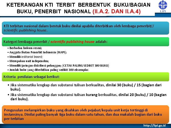 KETERANGAN KTI TERBIT BERBENTUK BUKU/BAGIAN BUKU, PENERBIT NASIONAL (II. A. 2. DAN II. A.