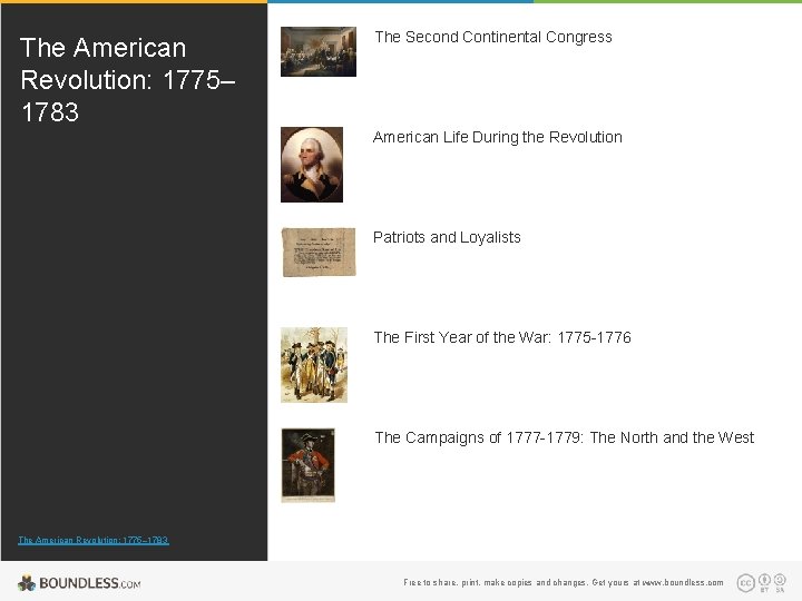 The American Revolution: 1775– 1783 The Second Continental Congress American Life During the Revolution