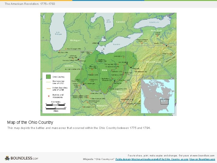 The American Revolution: 1775– 1783 Map of the Ohio Country This map depicts the